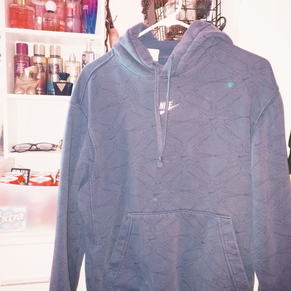 Nike Dark Blue Patterned Hoodie